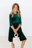 HUNTER GREEN VELVET DRESS