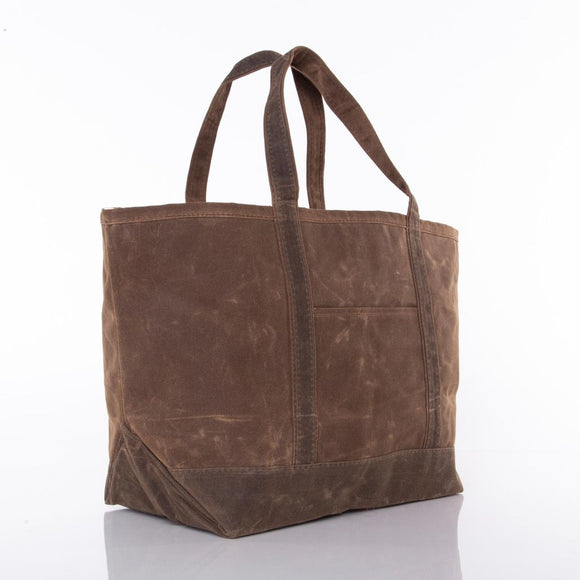 MONOGRAM WAXED CANVAS LARGE TOTE