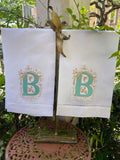 MONOGRAM EMBROIDERED GUEST TOWEL MAGAZINE FONT