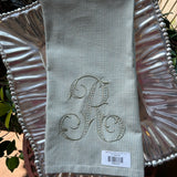 EMBROIDERED INITIAL KITCHEN TOWEL