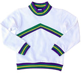MARDI GRAS KIDS CHEVRON TOP