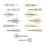 SILVER HO HO HO BLING HAIR CLIPS