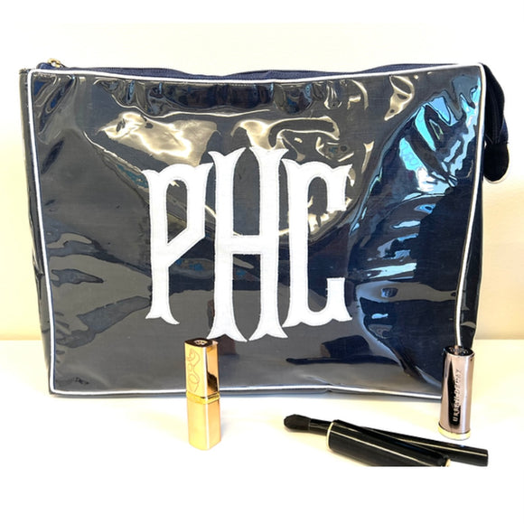 APPLIQUE MONOGRAM JUMBO COSMETIC BAG