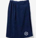 MONOGRAM TERRY VELOUR NAVY BATH WRAP