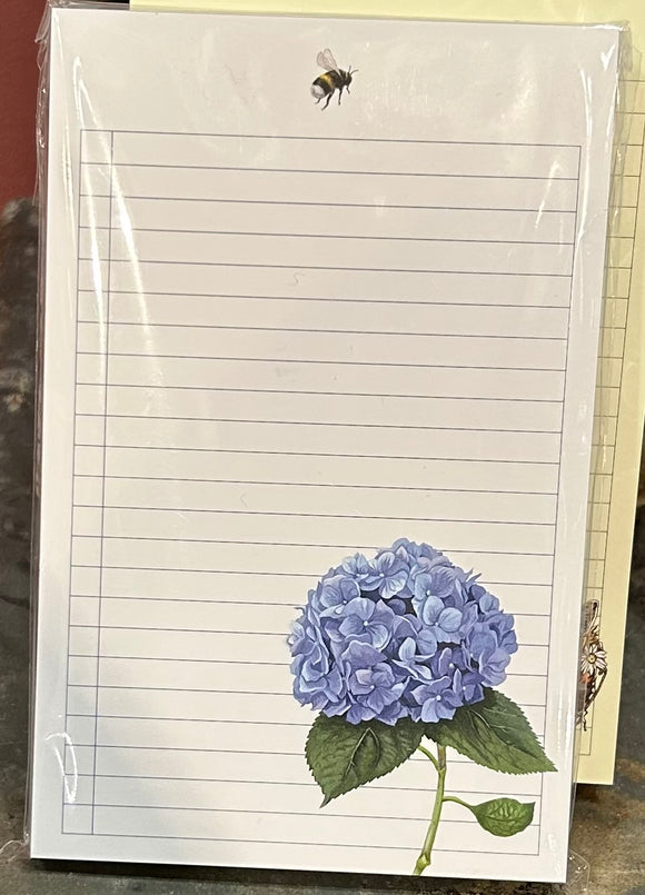 BEE AND HYDRANGEA NOTEPAD
