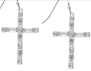 PAVE CROSS EARRINGS