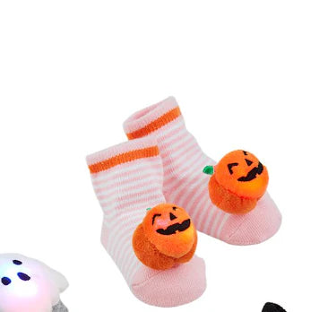 HALLOWEEN LIGHT-UP PUMPKINS PINK SOCKS BY MUD PIE