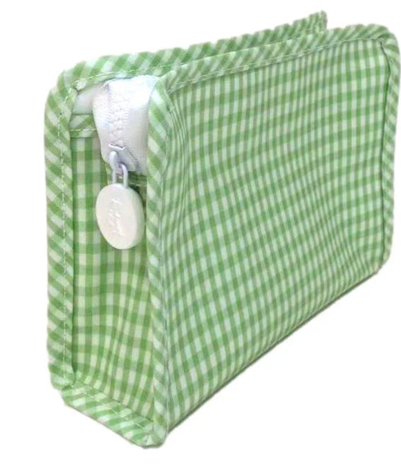 MONOGRAM LIME NYLON LARGE MAKEUP TRAVEL POUCH GINGHAM