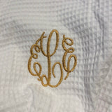 MONOGRAM WAFFLE KIMONO ROBE