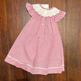 SEERSUCKER ANCHOR SMOCK BISHOP DRESS