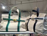 CANVAS BOATKIN IVORY/GREEN Delivery July 15th, 2026