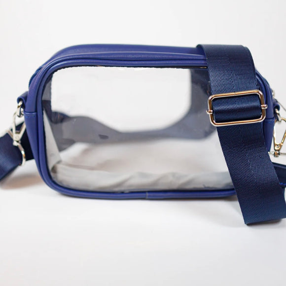 GAME DAY CLEAR NAVY CAMERA CROSS BODY BAG