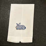 EMBROIDERED HEREND STYLE BUNNY GUEST TOWL