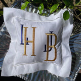 MONOGRAM EMBROIDERED RING BEARER PILLOW