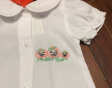 JACK-O-LANTERN WHITE DAYGOWN- NEWBORN-3MONTH