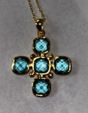 BLUE TOPAZ CROSS NECKLACE