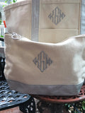 MONOGRAM SOLID BLACK CANVAS MAKEUP BAG or POUCH