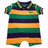 MARDI GRAS STRIPE RUGBY ROMPER