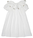 EMBROIDERED COLLAR BISHOP DRESS