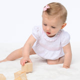SMOCKED KNIT BUBBLE WHITE/PINK