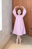 Pink Gingham Ballerina Smocked Long Sleeve Bishop Dress: 2T
