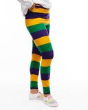 MARDI GRAS ADULT STRIPED LEGGINGS