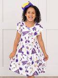 LSU FLUTTER SWING DRESS