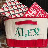 MONOGRAM RED CANVAS TUB
