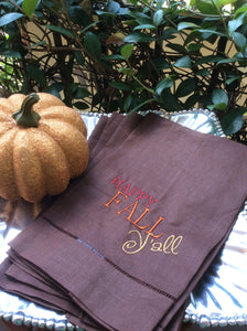 GUEST TOWEL EMBROIDERED HAPPY FALL Y'ALL