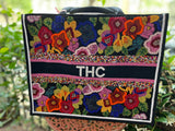 BEADED CUSTOM RAISED FLOWERS TOTE