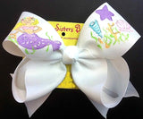 HAND PAINTED MERMAID SHELLS BOW- XL