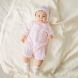 LAYETTE BOOTIES BLUE PICOT TRIM & BOW by PATY