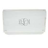 MONOGRAM ACRYLIC SERVING TRAY WITH HANDLES
