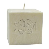 MONOGRAM CANDLE UNSCENTED 4in PALM