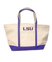 LSU EMBROIDERED CANVAS LARGE TOTE BAG