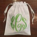 MONOGRAM EMBROIDERED TRAVEL BAG WITH DRAWSTRING
