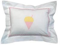 EMBROIDERED PINK SNOWBALL PILLOW WITH INSERT