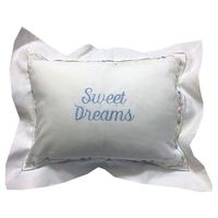 "SWEET DREAMS" BLUE EMBROIDERED PILLOWCASE & INSERT