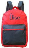 EMBROIDERED MONOGRAM BACKPACK RED/NAVY