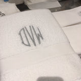 EMBROIDERED BATH TOWEL 8PC WHITE SET