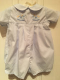 EMBROIDERED BABY BLUE ROMPER