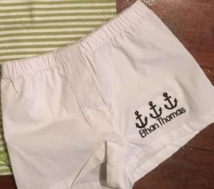 EMBROIDERED ANCHOR BABY BOXERS DIAPER COVER