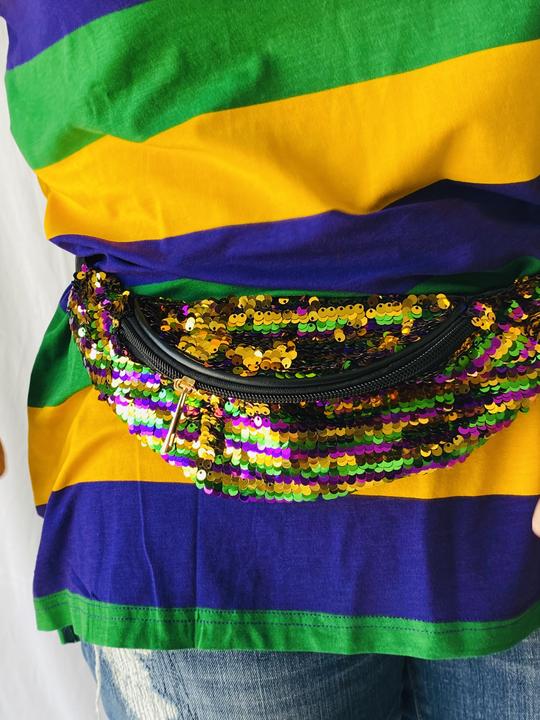 MARDI GRAS SEQUIN FANNY PACK