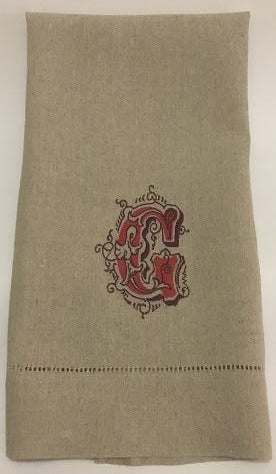 MONOGRAM EMBROIDERED GUEST TOWEL MAGAZINE FONT