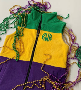 MARDI GRAS MONOGRAM VEST