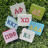 CHI OMEGA SORORITY BEADED POUCH