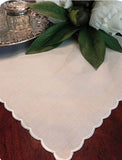 SCALLOP EDGE HANDKERCHIEF w/ MONOGRAM