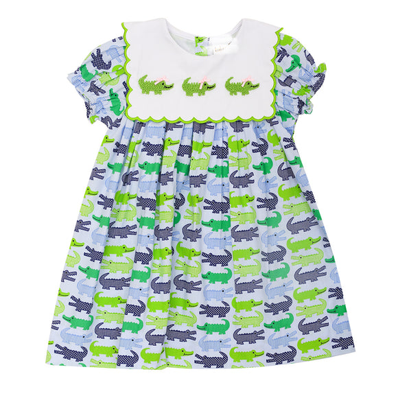ALLIGATOR EMBROIDERED PRINT DRESS Orient Expressed ALLIGATOR EMBROIDERED PRINT DRESS Orient Expressed