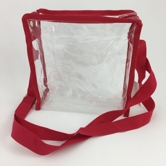 GAME DAY RED TRIM CLEAR BAG
