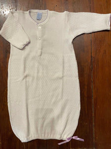 LAYETTE GOWN BOUCLE LAVENDER TRIM by PATY